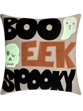 Celebrate Together™ Boo Eek Spooky Glow-In-The-Dark Throw Pillow new